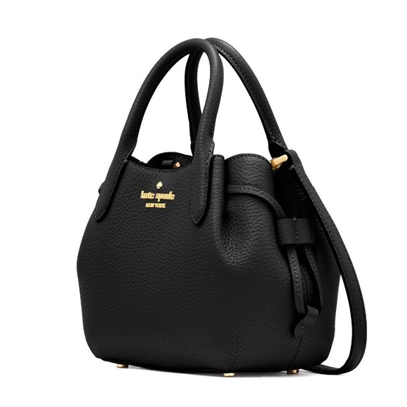 New Kate Spade Dumpling Mini Satchel Pebble Leather Black - Picture 2 of 5